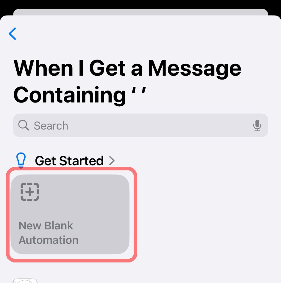 Select New Blank Automation